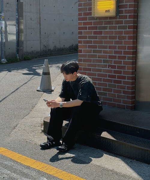 ASCLO（エジュクロ）の「ASCLO／ウォッシュリベットＴ（Tシャツ/カットソー・メンズ・チャコールグレー/ブラック・FREE）」の8枚目の写真