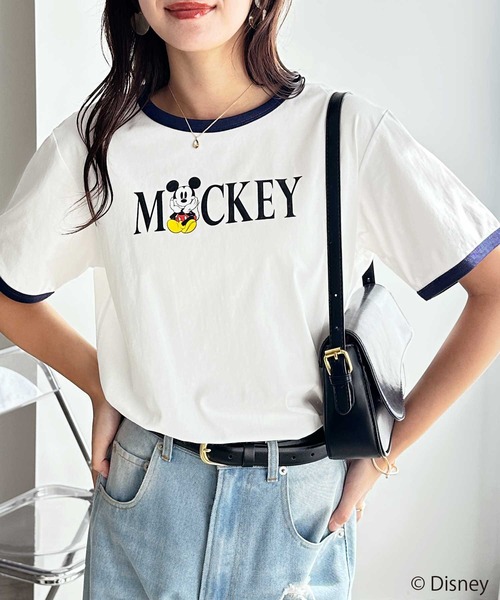 Disney(ディズニー)の「【Disney/ディズニー】別注/Mickey Mouse&Minnie Mouse/リンガープリントTシャツ(Tシャツ/カットソー・レディース・グレー系1/ホワイト系2/グレー系2/ホワイト系1・LARGE/MEDIUM)」の9枚目の写真