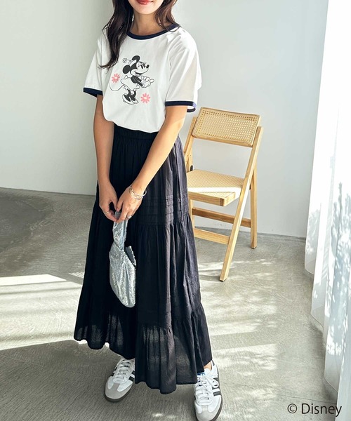 Disney(ディズニー)の「【Disney/ディズニー】別注/Mickey Mouse&Minnie Mouse/リンガープリントTシャツ(Tシャツ/カットソー・レディース・グレー系1/ホワイト系2/グレー系2/ホワイト系1・LARGE/MEDIUM)」の13枚目の写真