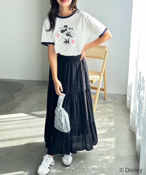 Disney(ディズニー)の「【Disney/ディズニー】別注/Mickey Mouse&Minnie Mouse/リンガープリントTシャツ(Tシャツ/カットソー・レディース・グレー系1/ホワイト系2/グレー系2/ホワイト系1・LARGE/MEDIUM)」の12枚目の写真