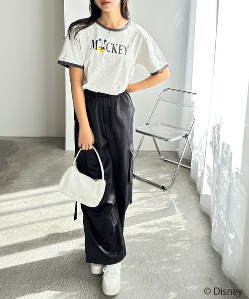 Disney(ディズニー)の「【Disney/ディズニー】別注/Mickey Mouse&Minnie Mouse/リンガープリントTシャツ(Tシャツ/カットソー・レディース・グレー系1/ホワイト系2/グレー系2/ホワイト系1・LARGE/MEDIUM)」の5枚目の写真