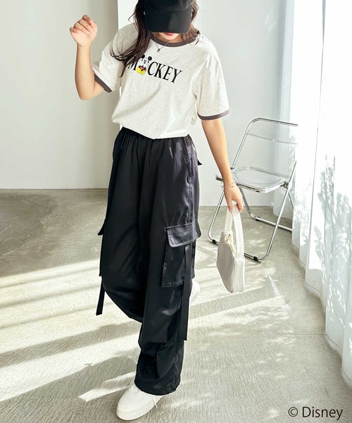 Disney(ディズニー)の「【Disney/ディズニー】別注/Mickey Mouse&Minnie Mouse/リンガープリントTシャツ(Tシャツ/カットソー・レディース・グレー系1/ホワイト系2/グレー系2/ホワイト系1・LARGE/MEDIUM)」の6枚目の写真