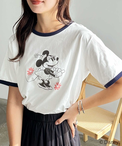Disney(ディズニー)の「【Disney/ディズニー】別注/Mickey Mouse&Minnie Mouse/リンガープリントTシャツ(Tシャツ/カットソー・レディース・グレー系1/ホワイト系2/グレー系2/ホワイト系1・LARGE/MEDIUM)」の14枚目の写真