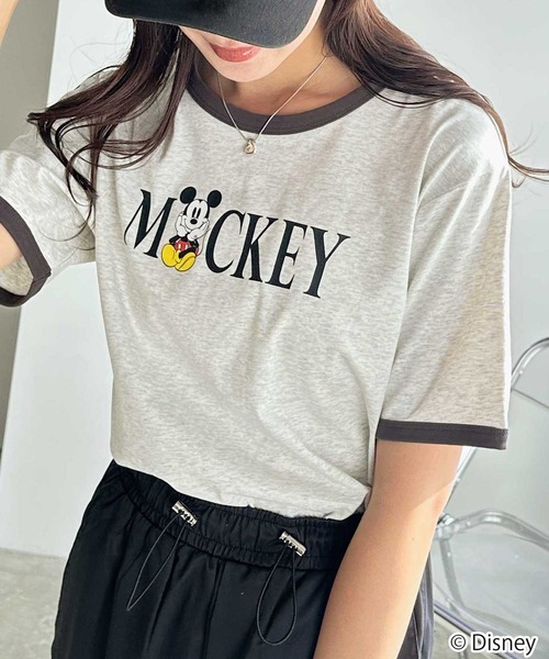 Disney(ディズニー)の「【Disney/ディズニー】別注/Mickey Mouse&Minnie Mouse/リンガープリントTシャツ(Tシャツ/カットソー・レディース・グレー系1/ホワイト系2/グレー系2/ホワイト系1・LARGE/MEDIUM)」の15枚目の写真