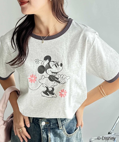 Disney(ディズニー)の「【Disney/ディズニー】別注/Mickey Mouse&Minnie Mouse/リンガープリントTシャツ(Tシャツ/カットソー・レディース・グレー系1/ホワイト系2/グレー系2/ホワイト系1・LARGE/MEDIUM)」の17枚目の写真
