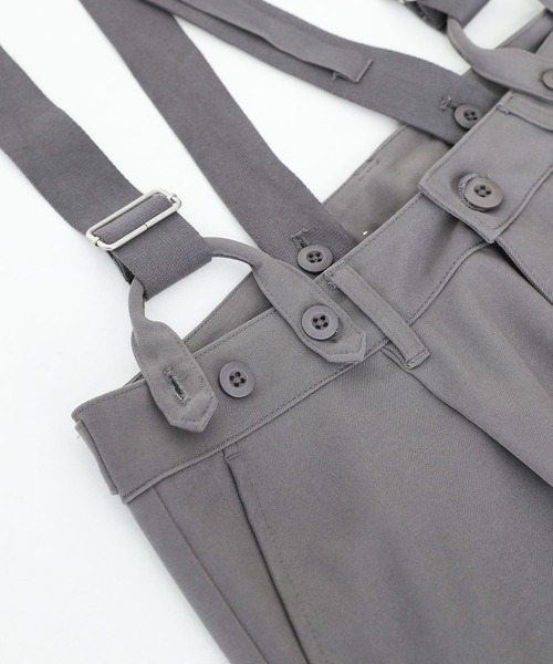n'OrLABEL(ノアールレーベル)の「『サスペンダー付きツイルハイウエストパンツ』(スラックス・レディース・ブラック/チャコール・2/1)」の3枚目の写真