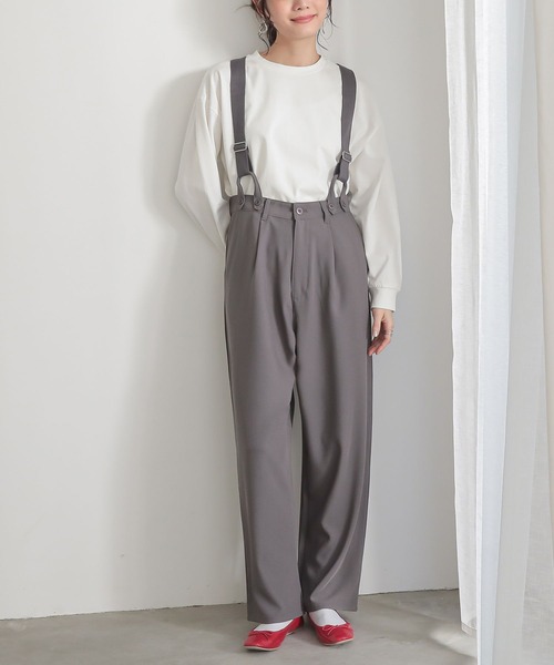lohen ローヘン　グレー サスペンダーエッグパンツ36 サスペンダーデニムパンツ / GRACE CONTINENTAL | GRACE