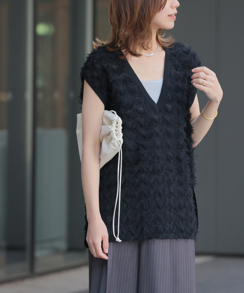 JOURNAL STANDARD relume（ジャーナルスタンダード　レリューム）の「《WEB限定追加》フリンジベスト（ベスト・レディース・ブラック・FREE）」の8枚目の写真