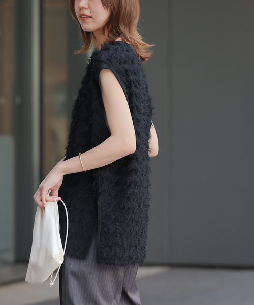 JOURNAL STANDARD relume（ジャーナルスタンダード　レリューム）の「《WEB限定追加》フリンジベスト（ベスト・レディース・ブラック・FREE）」の9枚目の写真