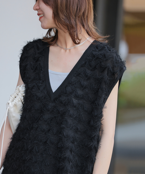 JOURNAL STANDARD relume（ジャーナルスタンダード　レリューム）の「《WEB限定追加》フリンジベスト（ベスト・レディース・ブラック・FREE）」の12枚目の写真