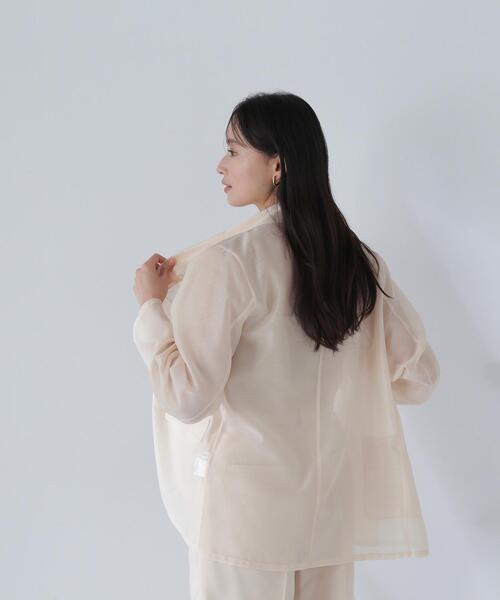 NATURAL BEAUTY BASIC(ナチュラルビューティーベーシック)の「◇シアージャケット(テーラードジャケット・レディース・ベージュ/ブラック・FREE)」の20枚目の写真