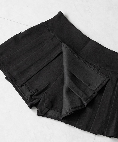 me+em select（ミームセレクト）の「【 ２color 】プリーツマイクロミニスカパン ／ pleated micro mini skirt pants（スカート・レディース・グレー/ブラック/ホワイト・LARGE/SMALL/MEDIUM）」の7枚目の写真