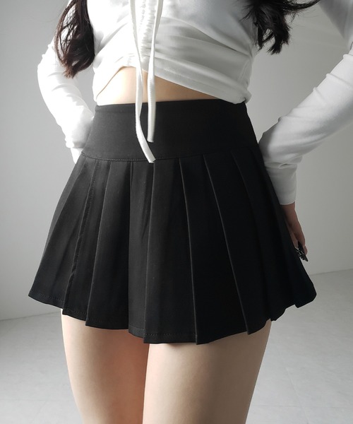 me+em select（ミームセレクト）の「【 ２color 】プリーツマイクロミニスカパン ／ pleated micro mini skirt pants（スカート・レディース・グレー/ブラック/ホワイト・LARGE/SMALL/MEDIUM）」の20枚目の写真