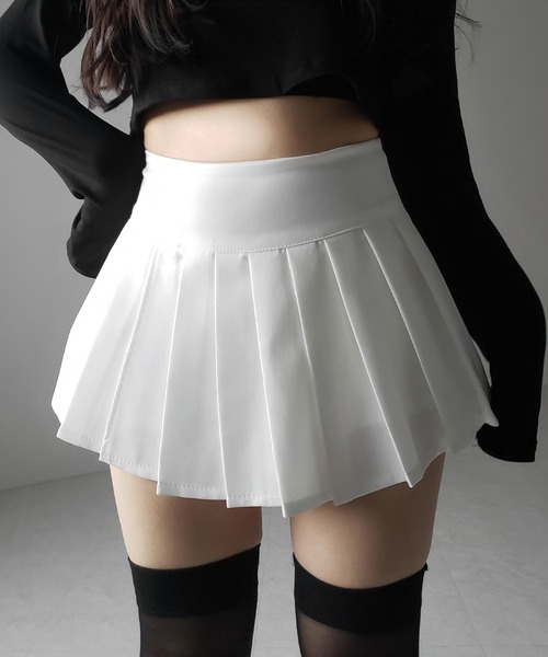 me+em select（ミームセレクト）の「【 ２color 】プリーツマイクロミニスカパン ／ pleated micro mini skirt pants（スカート・レディース・グレー/ブラック/ホワイト・LARGE/SMALL/MEDIUM）」の17枚目の写真