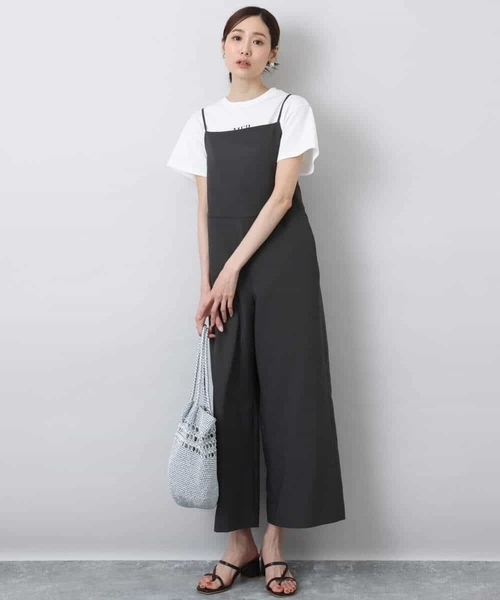 MK MICHEL KLEIN(エムケーミッシェルクラン)の「リネンライクコンビネゾン/洗える(サロペット/オーバーオール・レディース・ダークグレー/ブラウン系その他・38)」の15枚目の写真