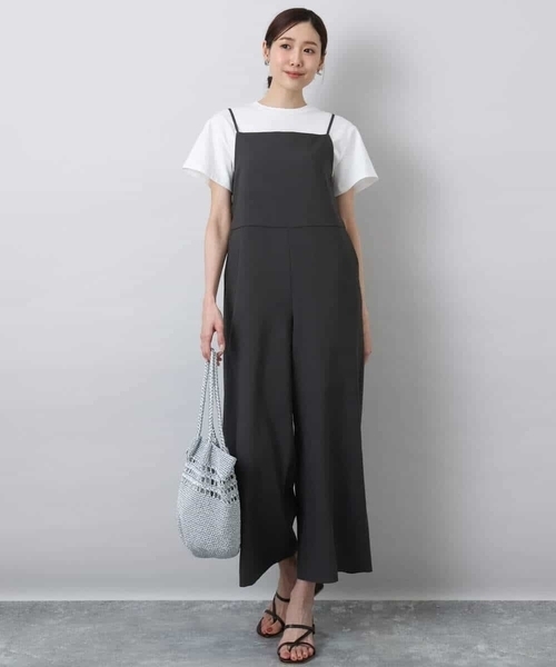MK MICHEL KLEIN(エムケーミッシェルクラン)の「リネンライクコンビネゾン/洗える(サロペット/オーバーオール・レディース・ダークグレー/ブラウン系その他・38)」の17枚目の写真