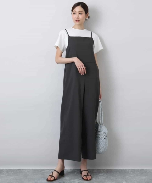 MK MICHEL KLEIN(エムケーミッシェルクラン)の「リネンライクコンビネゾン/洗える(サロペット/オーバーオール・レディース・ダークグレー/ブラウン系その他・38)」の19枚目の写真