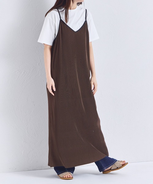 pairmanon（ペアマノン）の「【リンクコーデ】【ママサイズ】プリーツ キャミワンピース（ワンピース・レディース・ブラウン/ブラック・FREE）」の2枚目の写真