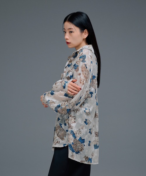 Ellno de Mavie(エルノデメヴィ)の「オパールシアールーズシャツ(シャツ/ブラウス・レディース・ブラック/オフホワイト・FREE)」の15枚目の写真
