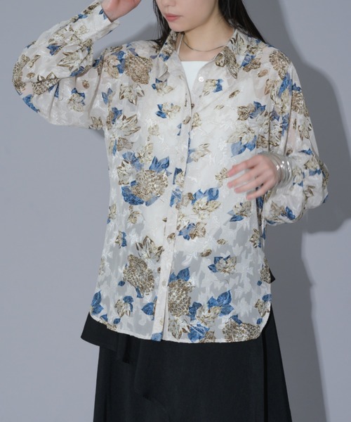 Ellno de Mavie(エルノデメヴィ)の「オパールシアールーズシャツ(シャツ/ブラウス・レディース・ブラック/オフホワイト・FREE)」の8枚目の写真