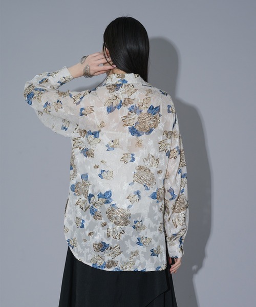 Ellno de Mavie(エルノデメヴィ)の「オパールシアールーズシャツ(シャツ/ブラウス・レディース・ブラック/オフホワイト・FREE)」の4枚目の写真