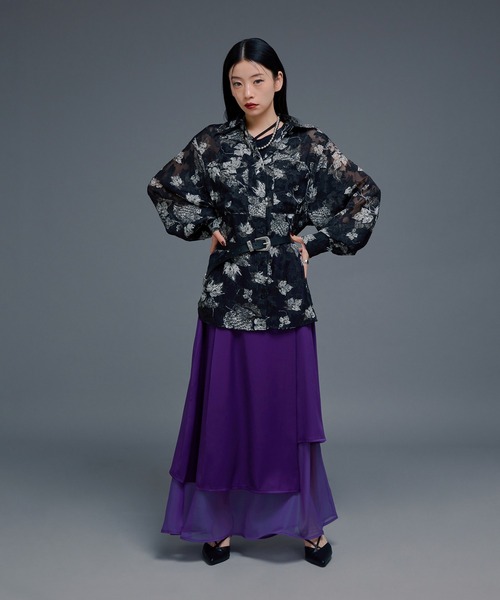 Ellno de Mavie(エルノデメヴィ)の「オパールシアールーズシャツ(シャツ/ブラウス・レディース・ブラック/オフホワイト・FREE)」の19枚目の写真