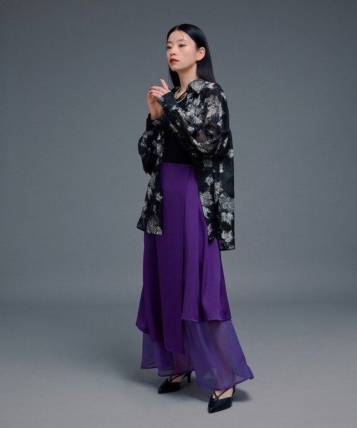 Ellno de Mavie(エルノデメヴィ)の「オパールシアールーズシャツ(シャツ/ブラウス・レディース・ブラック/オフホワイト・FREE)」の18枚目の写真