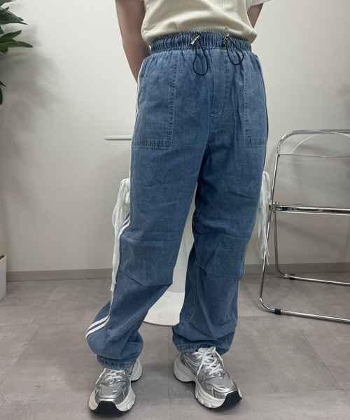 UP START(アップスタート)の「【sevens】PT サイドラインリボンデニムパンツ(デニムパンツ・レディース・グレー/サックスブルー/ダークグレー/ブルー・FREE)」の18枚目の写真