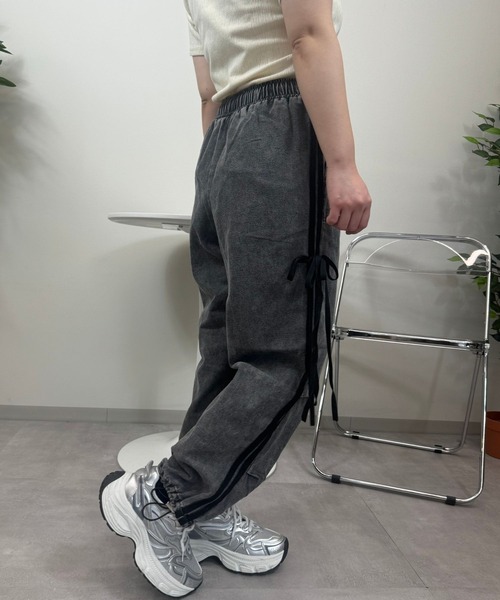 UP START(アップスタート)の「【sevens】PT サイドラインリボンデニムパンツ(デニムパンツ・レディース・グレー/サックスブルー/ダークグレー/ブルー・FREE)」の10枚目の写真