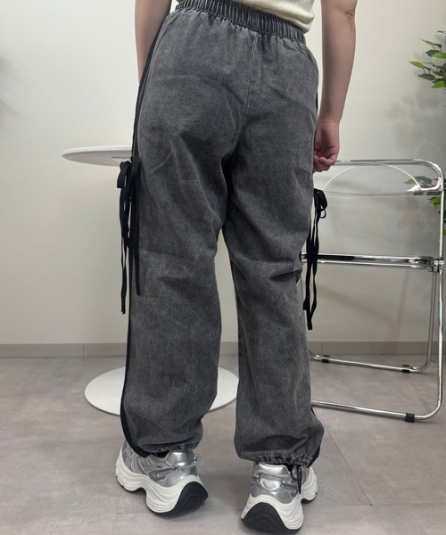 UP START(アップスタート)の「【sevens】PT サイドラインリボンデニムパンツ(デニムパンツ・レディース・グレー/サックスブルー/ダークグレー/ブルー・FREE)」の11枚目の写真