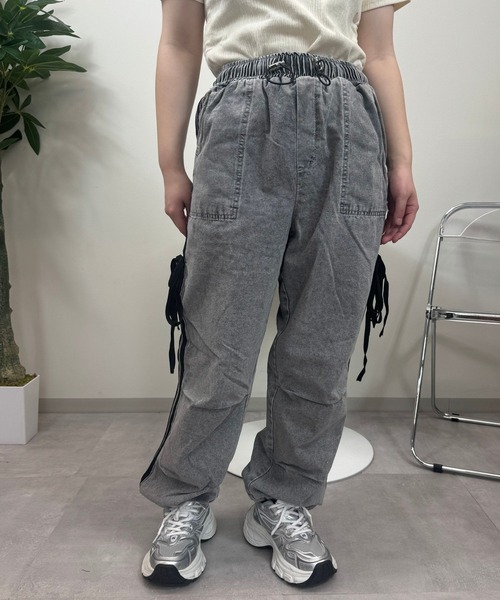 UP START(アップスタート)の「【sevens】PT サイドラインリボンデニムパンツ(デニムパンツ・レディース・グレー/サックスブルー/ダークグレー/ブルー・FREE)」の17枚目の写真