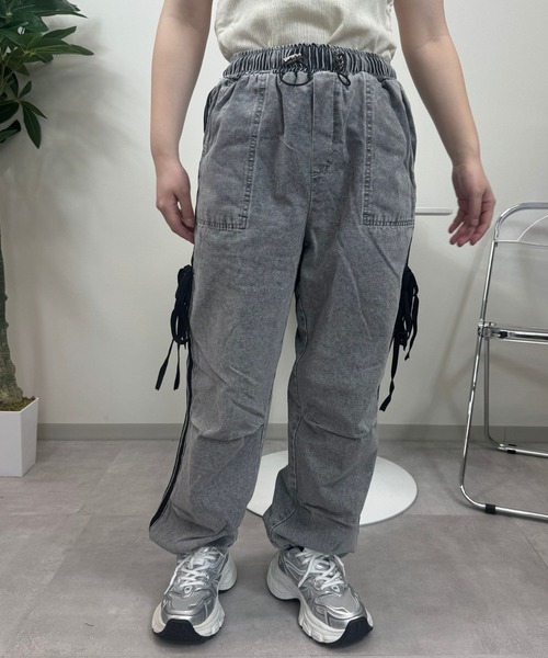 UP START(アップスタート)の「【sevens】PT サイドラインリボンデニムパンツ(デニムパンツ・レディース・グレー/サックスブルー/ダークグレー/ブルー・FREE)」の22枚目の写真