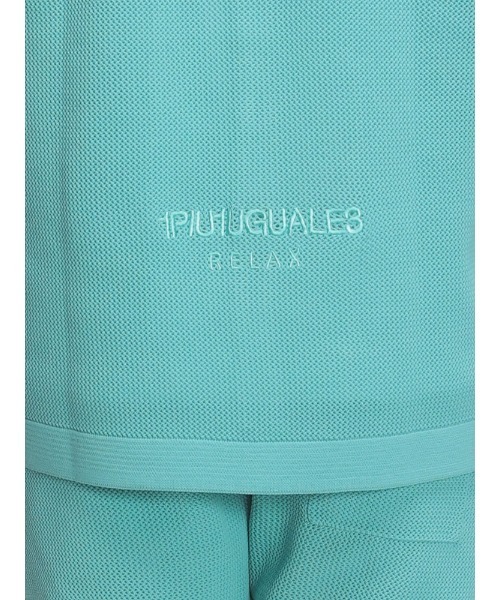 1piu1uguale3 RELAX（ウノピュウノウグァーレトレリラックス）の「1PIU1UGUALE3 RELAX (ウノ ピュ ウノ ウグァーレ トレ リラックス) メッシュニット オープンカラー 半袖 シャツ（シャツ/ブラウス・メンズ・ブラック/サックスブルー・S/M/L/LL）」の5枚目の写真