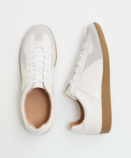 MEN'S MELROSE(メンズメルローズ)の「42700 ALL LEATHER GERMAN TRAINER / ジャーマントレーナー | レザースニーカー(スニーカー・メンズ・ホワイト/ブラック・41/42/40)」の2枚目の写真