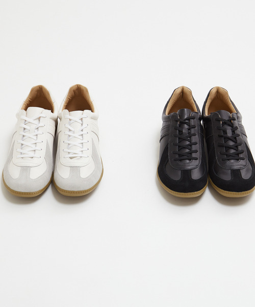 MEN'S MELROSE(メンズメルローズ)の「42700 ALL LEATHER GERMAN TRAINER / ジャーマントレーナー | レザースニーカー(スニーカー・メンズ・ホワイト/ブラック・41/42/40)」の14枚目の写真
