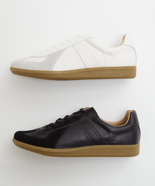 MEN'S MELROSE(メンズメルローズ)の「42700 ALL LEATHER GERMAN TRAINER / ジャーマントレーナー | レザースニーカー(スニーカー・メンズ・ホワイト/ブラック・41/42/40)」の15枚目の写真