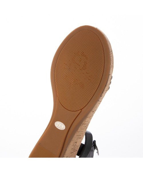 Riz raffinee（リズラフィーネ）の「ラインストーン付ウェッジサンダル（サンダル・レディース・ブラック/ベージュ系その他7/シルバー・24cm/23cm/24.5cm/23.5cm/22.5cm）」の4枚目の写真