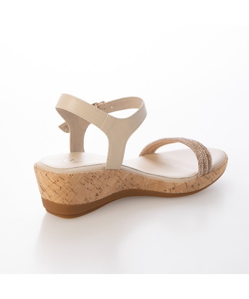 Riz raffinee（リズラフィーネ）の「ラインストーン付ウェッジサンダル（サンダル・レディース・ブラック/ベージュ系その他7/シルバー・24cm/23cm/24.5cm/23.5cm/22.5cm）」の7枚目の写真