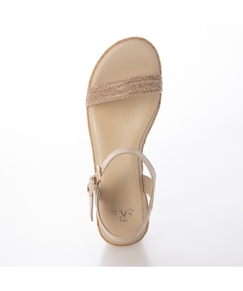 Riz raffinee（リズラフィーネ）の「ラインストーン付ウェッジサンダル（サンダル・レディース・ブラック/ベージュ系その他7/シルバー・24cm/23cm/24.5cm/23.5cm/22.5cm）」の8枚目の写真