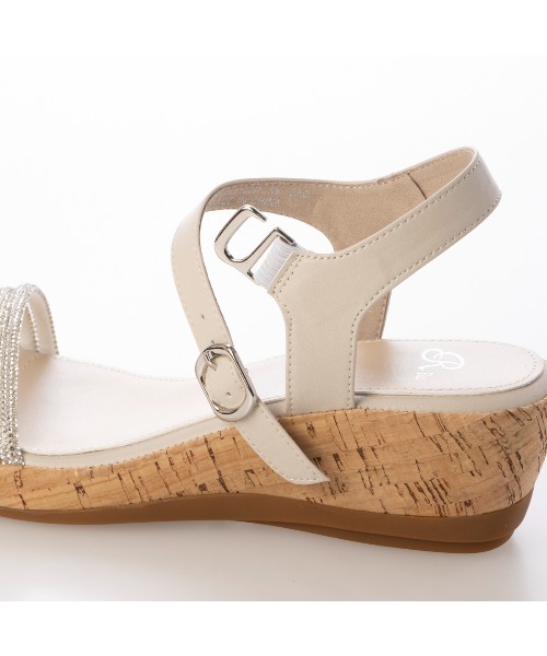 Riz raffinee（リズラフィーネ）の「ラインストーン付ウェッジサンダル（サンダル・レディース・ブラック/ベージュ系その他7/シルバー・24cm/23cm/24.5cm/23.5cm/22.5cm）」の15枚目の写真