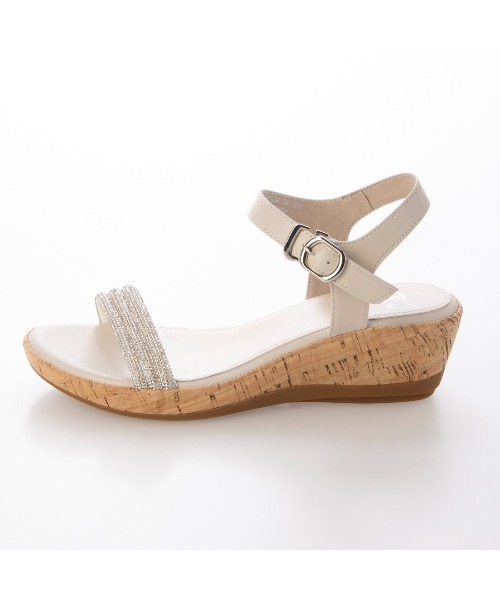 Riz raffinee（リズラフィーネ）の「ラインストーン付ウェッジサンダル（サンダル・レディース・ブラック/ベージュ系その他7/シルバー・24cm/23cm/24.5cm/23.5cm/22.5cm）」の11枚目の写真