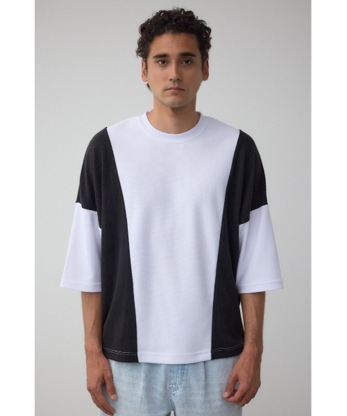 AZUL by moussy(アズールバイマウジー)の「異素材スウィッチングトップス(Tシャツ/カットソー・メンズ・ブラック系その他/ホワイト系その他/ブルー系その他・MEDIUM/LARGE)」の7枚目の写真