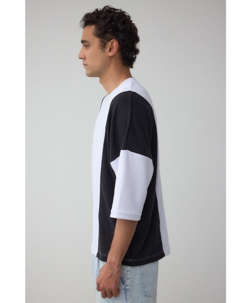 AZUL by moussy(アズールバイマウジー)の「異素材スウィッチングトップス(Tシャツ/カットソー・メンズ・ブラック系その他/ホワイト系その他/ブルー系その他・MEDIUM/LARGE)」の8枚目の写真