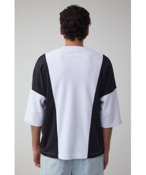 AZUL by moussy(アズールバイマウジー)の「異素材スウィッチングトップス(Tシャツ/カットソー・メンズ・ブラック系その他/ホワイト系その他/ブルー系その他・MEDIUM/LARGE)」の9枚目の写真