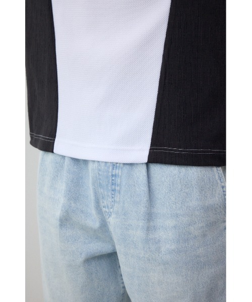 AZUL by moussy(アズールバイマウジー)の「異素材スウィッチングトップス(Tシャツ/カットソー・メンズ・ブラック系その他/ホワイト系その他/ブルー系その他・MEDIUM/LARGE)」の12枚目の写真