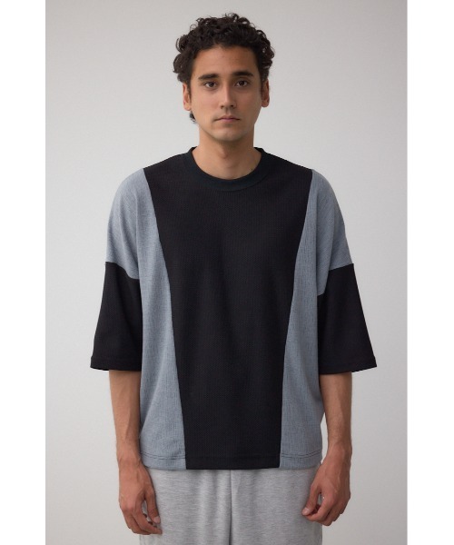 AZUL by moussy(アズールバイマウジー)の「異素材スウィッチングトップス(Tシャツ/カットソー・メンズ・ブラック系その他/ホワイト系その他/ブルー系その他・MEDIUM/LARGE)」の16枚目の写真