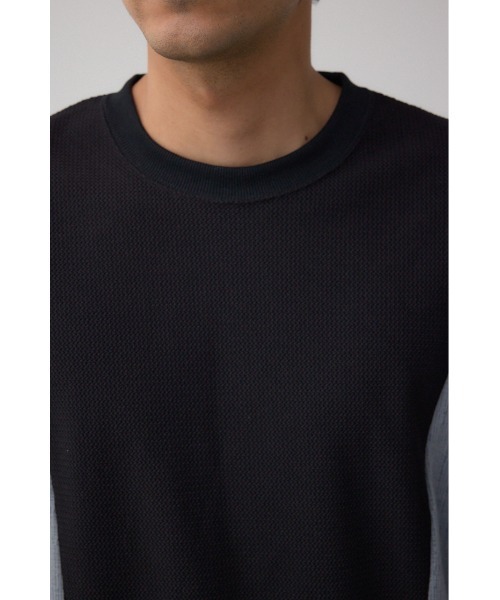 AZUL by moussy(アズールバイマウジー)の「異素材スウィッチングトップス(Tシャツ/カットソー・メンズ・ブラック系その他/ホワイト系その他/ブルー系その他・MEDIUM/LARGE)」の19枚目の写真