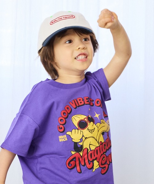 Life Support Products(ライフサポートプロダクツ)の「S/S プリントTee(Tシャツ/カットソー・キッズ・オフホワイト/杢グレー/ライトブルー/アイボリー/ライム/サーモンピンク/ブラウン/チャコール/パープル/オレンジ・80/90/95/100/110/120/130/140/150)」の1枚目の写真