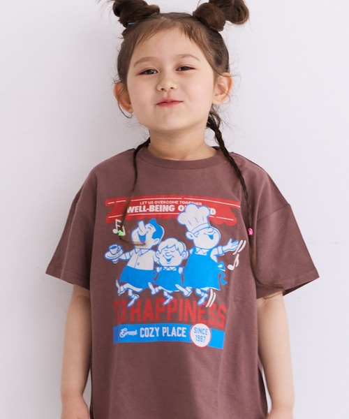 Life Support Products(ライフサポートプロダクツ)の「S/S プリントTee(Tシャツ/カットソー・キッズ・オフホワイト/杢グレー/ライトブルー/アイボリー/ライム/サーモンピンク/ブラウン/チャコール/パープル/オレンジ・80/90/95/100/110/120/130/140/150)」の6枚目の写真