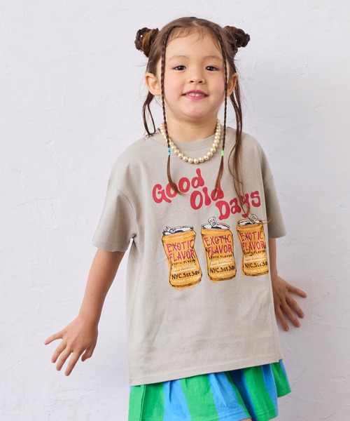 Life Support Products(ライフサポートプロダクツ)の「S/S プリントTee(Tシャツ/カットソー・キッズ・オフホワイト/杢グレー/ライトブルー/アイボリー/ライム/サーモンピンク/ブラウン/チャコール/パープル/オレンジ・80/90/95/100/110/120/130/140/150)」の3枚目の写真